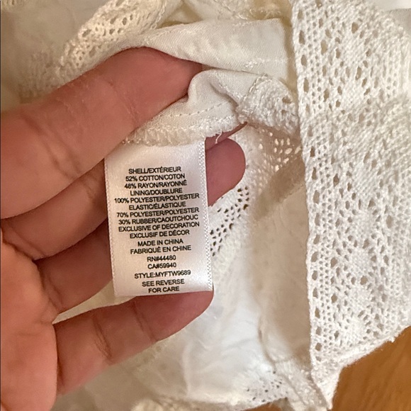 Tinseltown Cream Ruffle Smocked Top - Picture 3 of 3